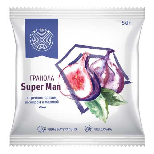 Гранола Fastbrunch SuperMan с грецким орехом, инжиром и малиной 3 саше в Спар