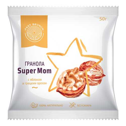 Гранола Fastbrunch SuperMom с яблоком и грецким орехом 3 саше в Спар