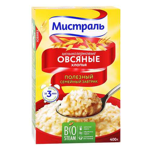 Хлопья Мистраль овсяные цельнозерновые 400 г в Спар