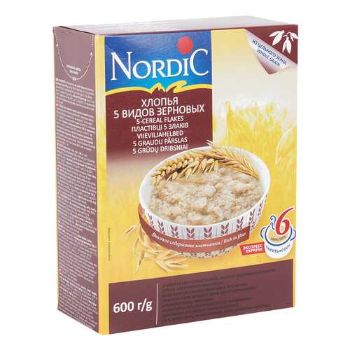 Хлопья Nordic 5 видов зерновых 600 г в Спар