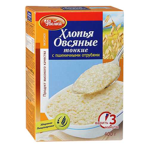 Хлопья Увелка овсяные тонкие 400 г в Спар