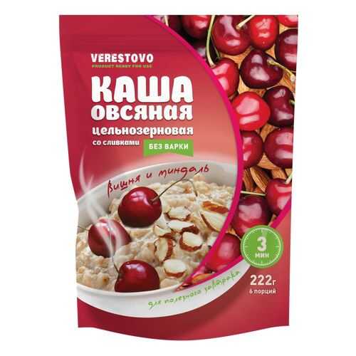 Каша моментального приготовления со сливками вишня и миндаль в пакетиках одноразовых в Спар