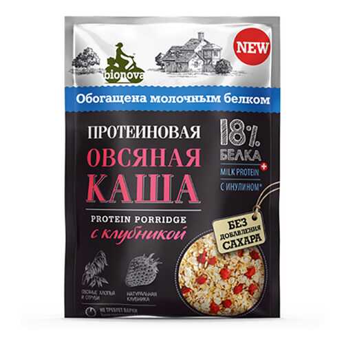 Каша овсяная Bionova Протеиновая с клубникой 40 г в Спар