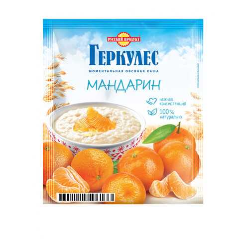 Овсяная каша Русский продукт моментальная геркулес с мандаринами 35 г в Спар
