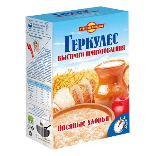 Овсяные хлопья Геркулес Быстрого приготовления Русский продукт 420 г в Спар