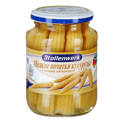 Кукуруза Stollenwerk мелкие початки малокислые 330 г в Спар