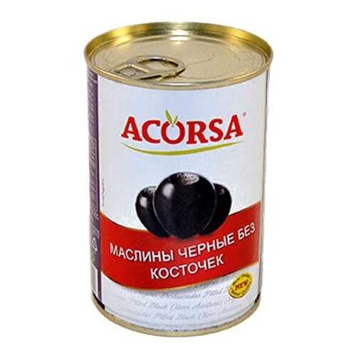 Маслины черные Acorsa крупные без косточки 425 г в Спар