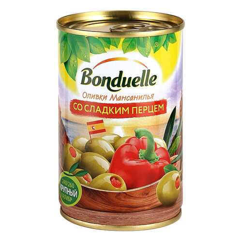 Оливки Bonduelle Мансанилья со сладким перцем 314мл в Спар