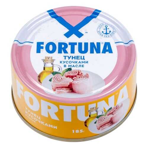 Тунец кусочки Fortuna в масле 185 г в Спар