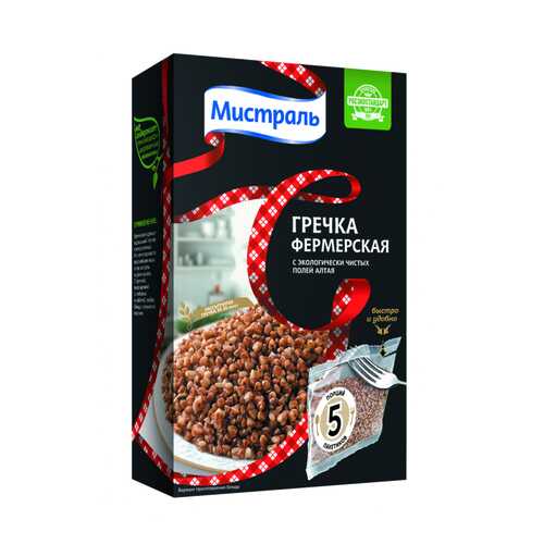 Гречка Мистраль фермерская ядрица 80 г х 5 шт в Спар