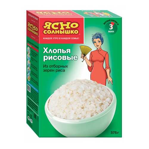 Хлопья рисовые ПМК ясно солнышко 375 г в Спар