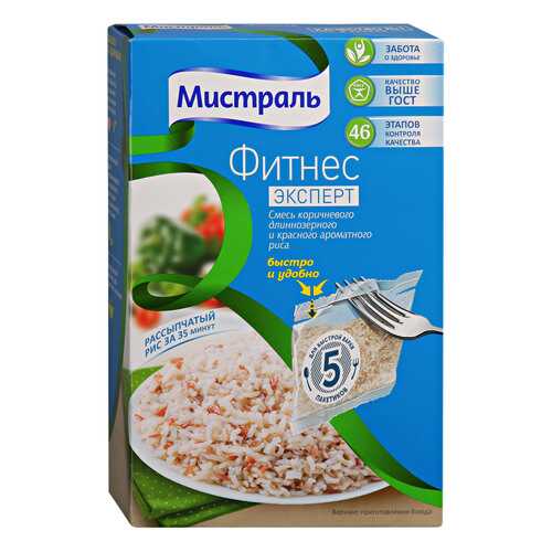Мистраль Рис Фитнес Эксперт смесь коричневого и красного 450 г в Спар