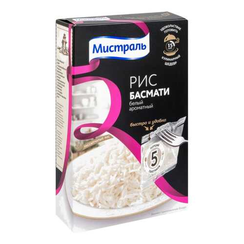 Рис Мистраль басмати белый 80 г 5 пакетов в Спар