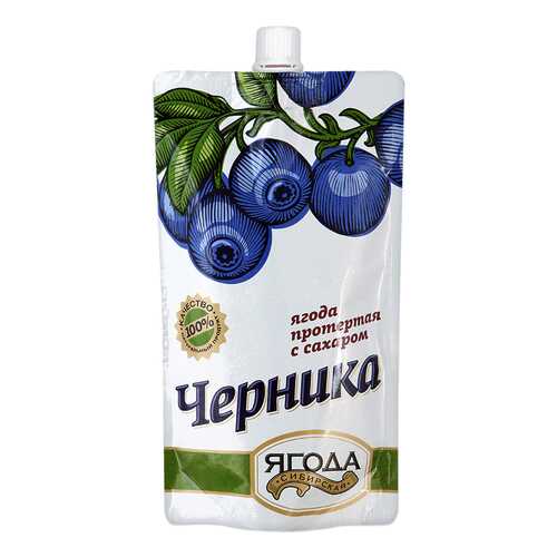 Черника протертая Ягода сибирская с сахаром 280 г в Спар