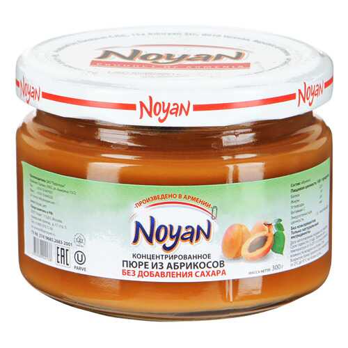 Пюре Noyan из абрикосов без сахара 300 г в Спар