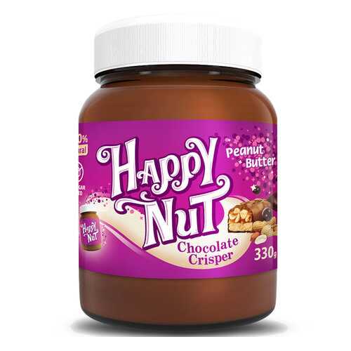 Арахисовая паста HAPPY NUT шоколадная с кусочками 330 г в Спар