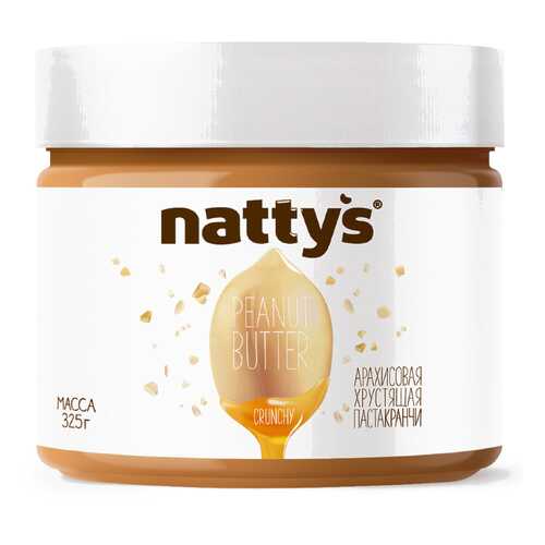 Арахисовая паста Nattys Crunchy с кусочками арахиса 325 г в Спар