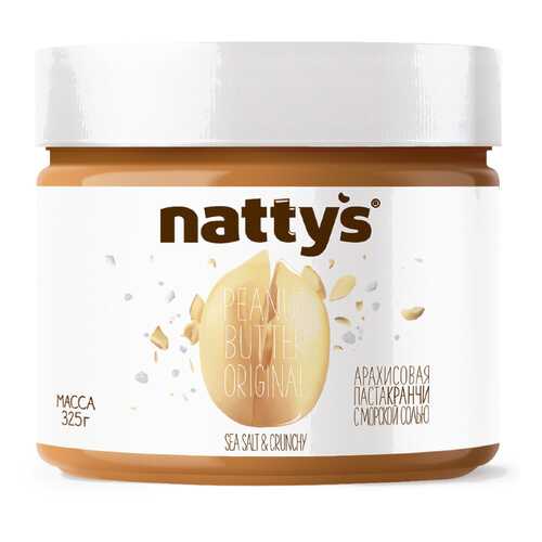 Арахисовая паста Nattys Crunchy & Sea Saltс кусочками арахиса и морской соли 325 г в Спар