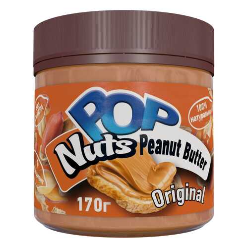 Арахисовая паста POP Nuts Peanut Butter Original, Натуральная, 170г в Спар