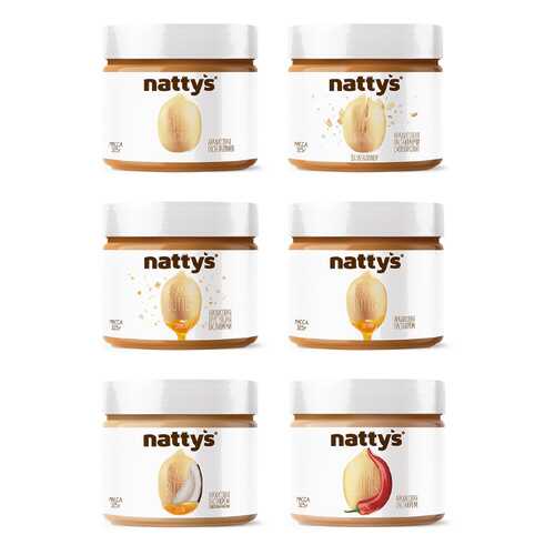 Набор арахисовых паст Nattys Peanut butter mix natbox 6 штук 325 г в Спар