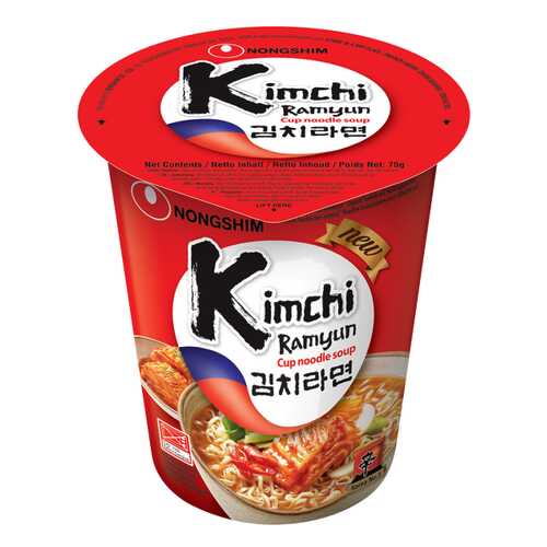 Лапша быстрого приготовления Кимчи Рамен Nongshim стакан 75 г в Спар