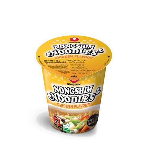 Лапша быстрого приготовления Nongshim со вкусом курицы стакан 65 г в Спар