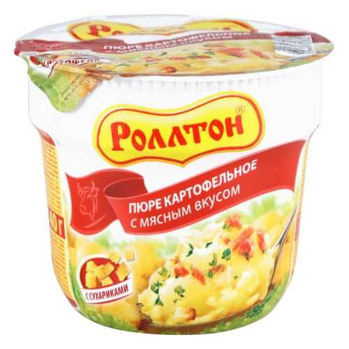 Пюре картофельное быстрого приготовления Роллтон с мясным вкусом с сухариками 40 г в Спар
