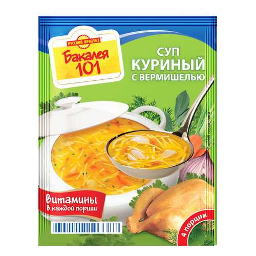 Суп Бакалея 101 куриный с вермишелью 60 г в Спар