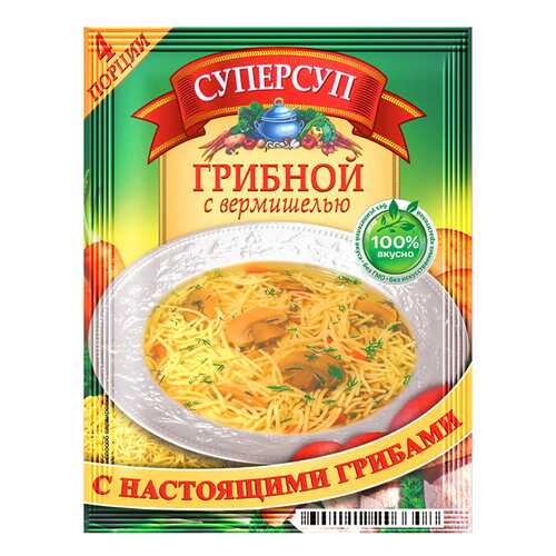 Суперсуп Русский Продукт грибной с вермишелью 70 г в Спар