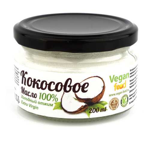 Кокосовое масло Extra Virgin Vegan food 100% натуральное холодный отжим 200 мл в Спар