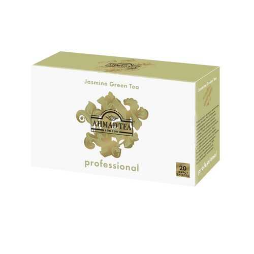 Чай Ahmad Tea Professional Зелёный чай с жасмином, листовой, в пакетах для чайников, 20х5г в Спар