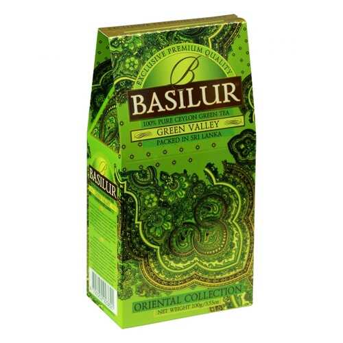 Чай Basilur Green Valley, зеленый листовой, 100 гр в Спар