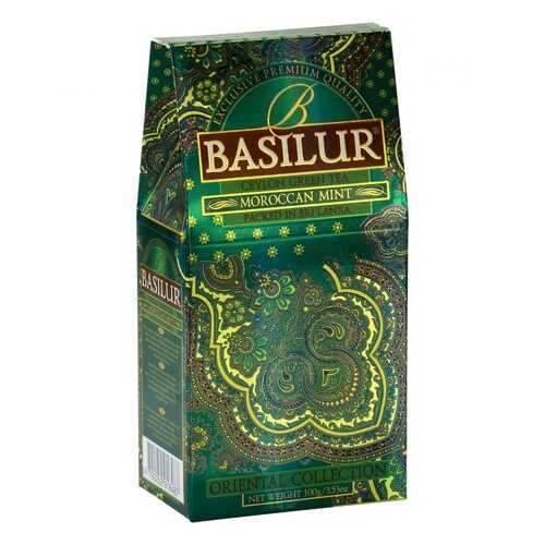 Чай Basilur Moroccan Mint, зеленый листовой с добавками, 100 гр в Спар