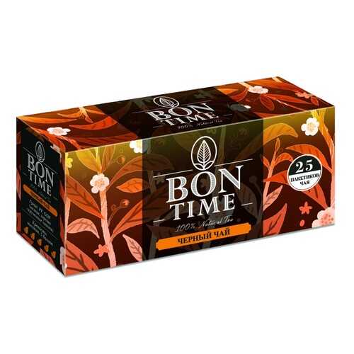 Чай BonTime Natural Tea, черный, 25 пакетиков в Спар