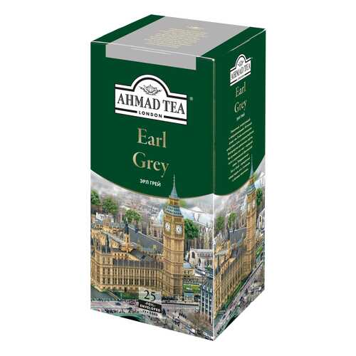 Чай черный Ahmad Tea earl grey со вкусом и ароматом бергамота 25 пакетиков в Спар