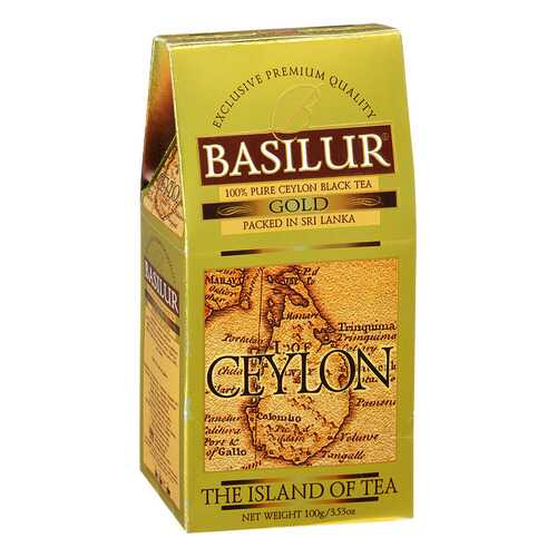 Чай черный Basilur чайный остров цейлон золотой цейлонский байховый листовой 100 г в Спар