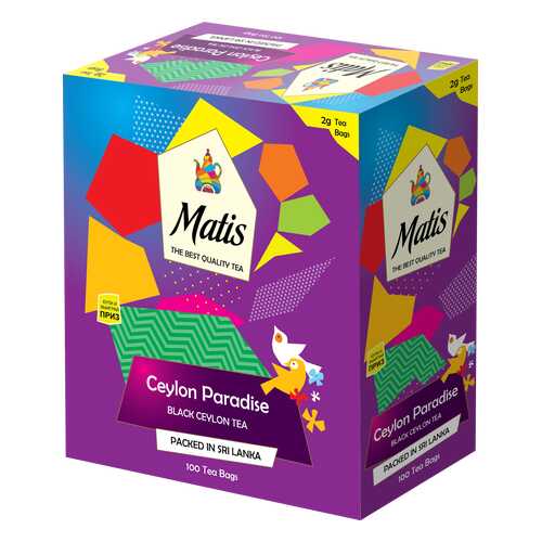 Чай черный в пакетиках для чашки Матис Ceylon Paradise 100*2 г в Спар