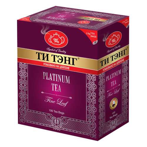 Чай черный в пакетиках для чашки Ти Тэнг Platinum Tea 100*2.5 г в Спар