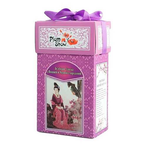 Чай Plum Snow Зелёная Улитка с Вишней и Черной смородиной, зелёный листовой, 100 гр в Спар