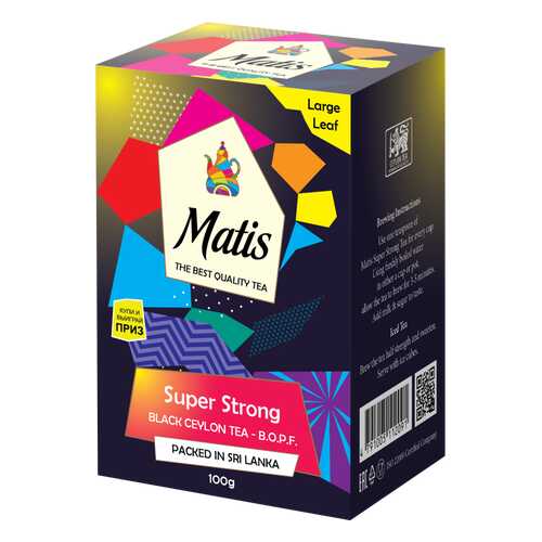 Чай весовой черный Матис Super Strong B.O.P.F. 100 г в Спар
