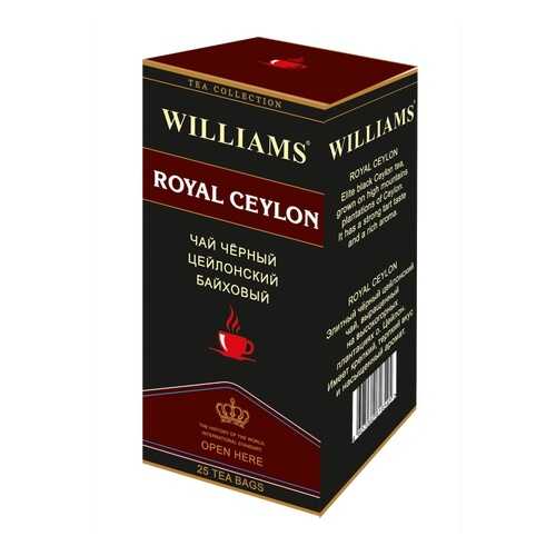 Чай Williams Royal Ceylon, черный цейлонский байховый, 25 пакетиков в Спар