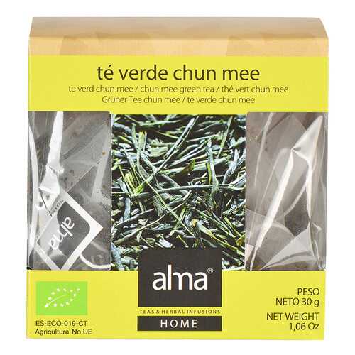 Чай зеленый Alma Home Organic Чунь Ми COFFEE-CENTER S.L. 15*2 г в Спар