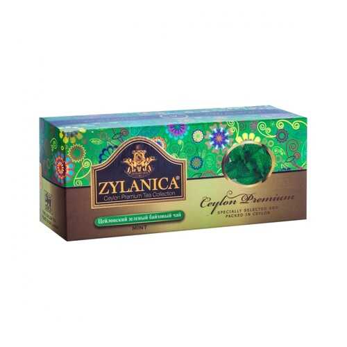 Чай Zylanica Ceylon Premium зеленый байховый с мятой 25 пакетиков в Спар