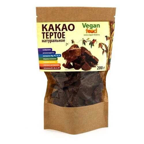 Какао-тертое натуральное Vegan Food 200 г в Спар