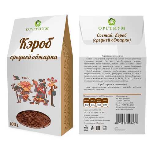 Кэроб Оргтиум средней обжарки 100 г в Спар