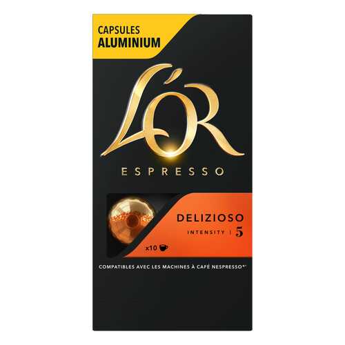 Капсулы L’OR Espresso Delizioso для кофемашин Nespresso 10 капсул в Спар