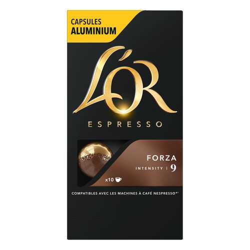 Капсулы L’OR Espresso Forza для кофемашин Nespresso 10 капсул в Спар