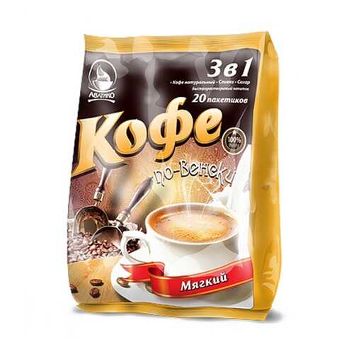 Кофе Avatico по-венски мягкий растворимый 3в1 20 сашетов в Спар