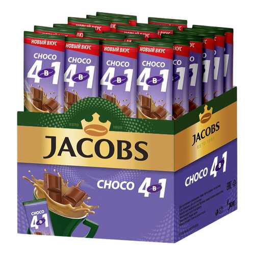 Кофе растворимый Jacobs 4в1 choco 24 стика в Спар