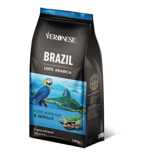 Кофе в зернах Veronese Brazil 200 г в Спар